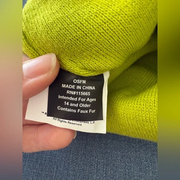 The Grinch Who Stole Christmas Green Plush Bennie Hat Adult One Size Winter New - Picture 4 of 5